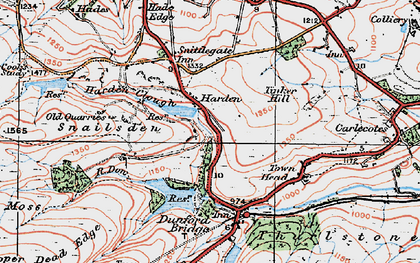 Old map of Harden in 1924