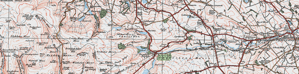 Old map of Harden in 1924