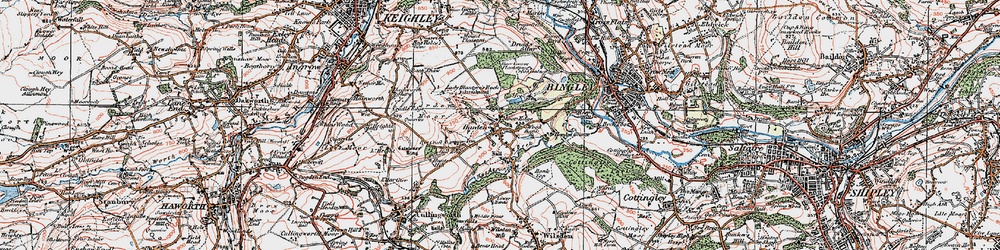 Old map of Harden in 1925