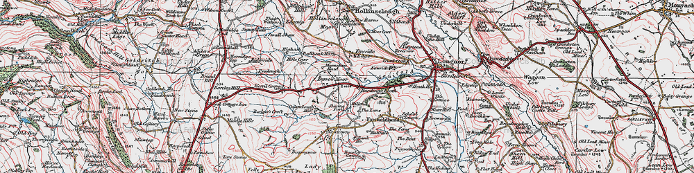 Old map of Barrow Moor in 1923