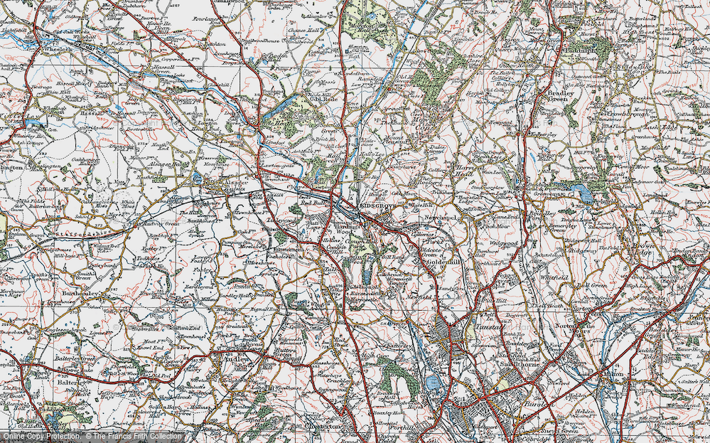 Old Map of Hardings Wood, 1923 in 1923