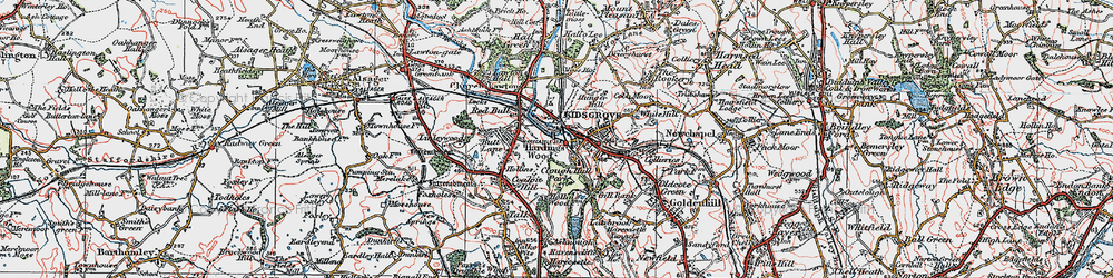 Old map of Hardings Wood in 1923