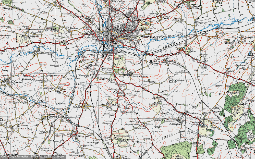 Old Map of Historic Map covering Brackmills in 1919