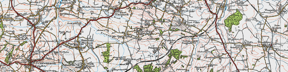 Old map of Hardington Mandeville in 1919