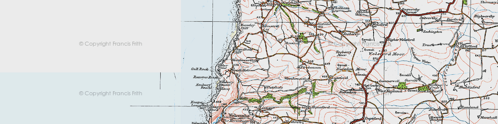 Old map of Hardisworthy in 1919