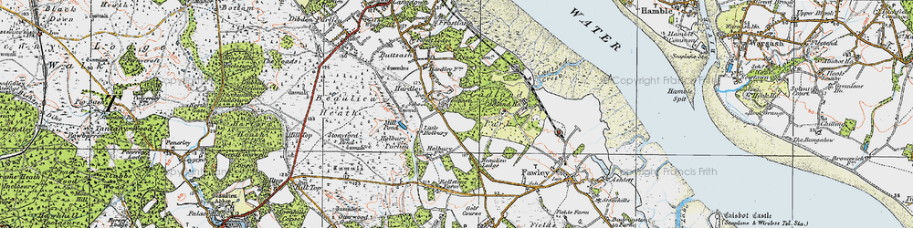 Old map of Hardley in 1919