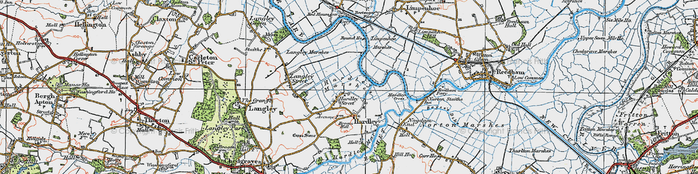 Old map of Hardley Street in 1922