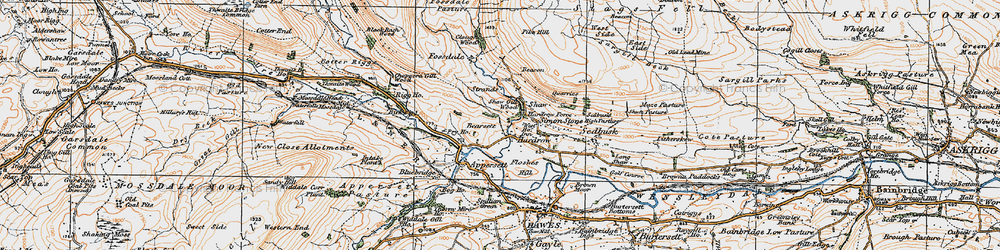 Old map of Hardraw in 1925