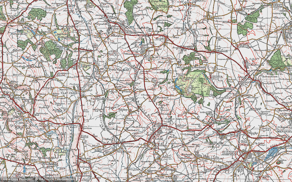 Old Map of Hardstoft Common, 1923 in 1923