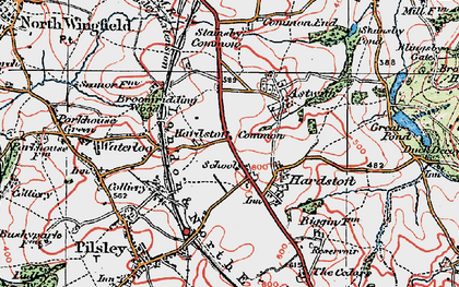 Old map of Hardstoft Common in 1923