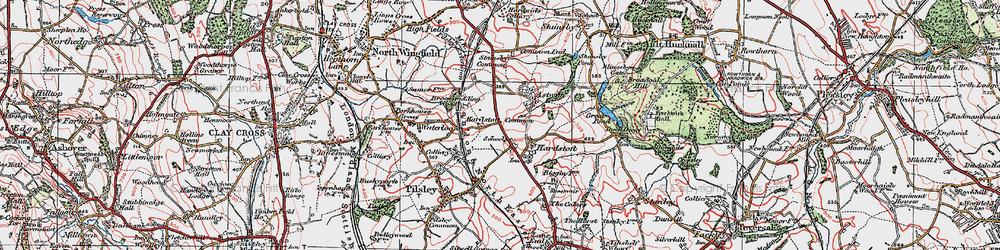 Old map of Hardstoft Common in 1923