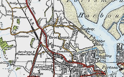 Old map of Hardway in 1919
