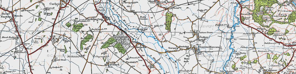 Old map of Hardwick in 1919