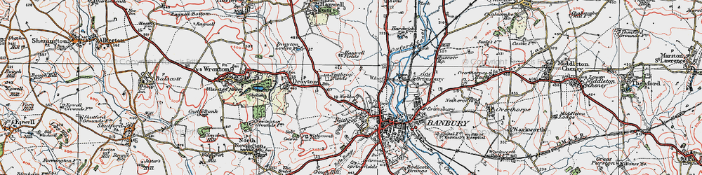 Old map of Hardwick in 1919