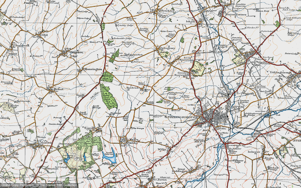 Old Map of Hardwick, 1919 in 1919