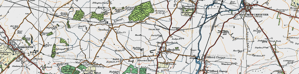 Old map of Buckden Wood in 1919