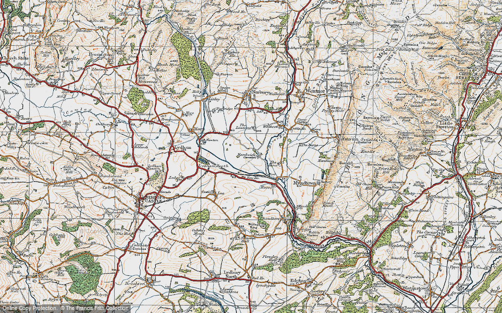 Old Map of Hardwick, 1920 in 1920