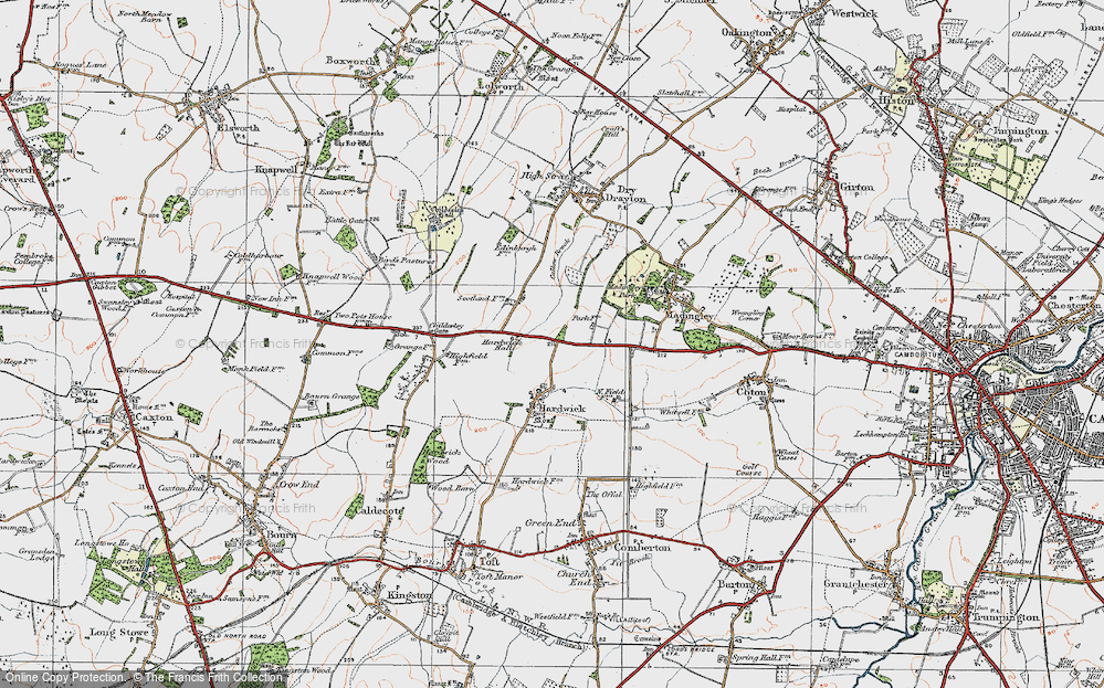 Old Map of Hardwick, 1920 in 1920