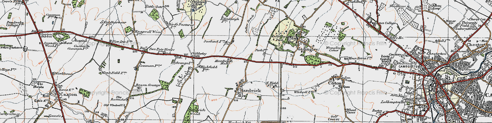 Old map of Hardwick in 1920