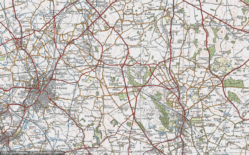 Old Map of Hardwick, 1921 in 1921