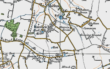 Old map of Hardwick in 1921