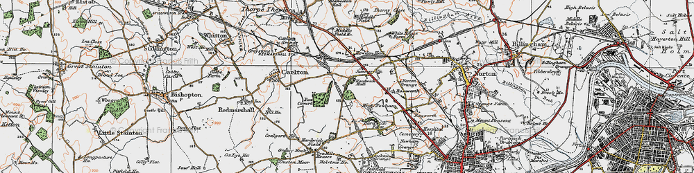 Old map of Hardwick in 1925