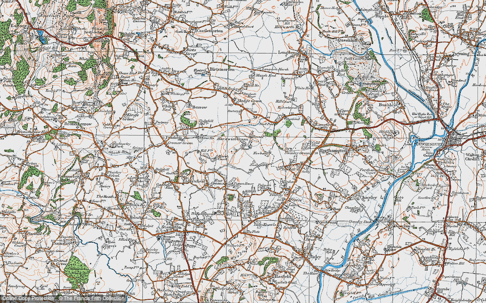 Old Map of Hardwick Green, 1919 in 1919