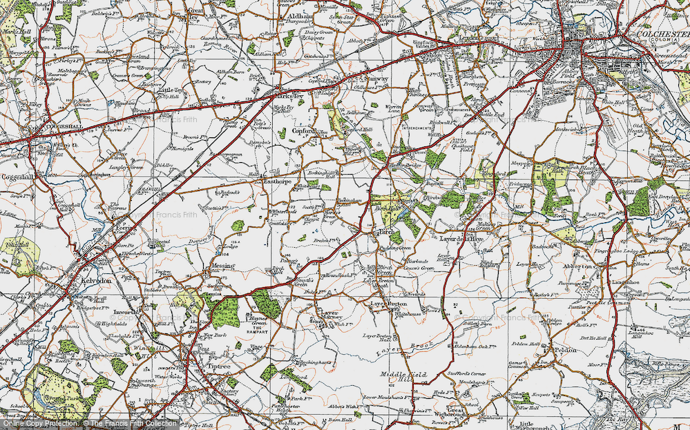 Old Map of Hardy's Green, 1921 in 1921