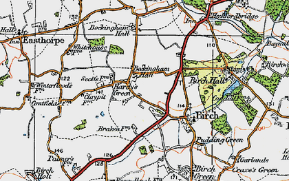 Old map of Hardy's Green in 1921