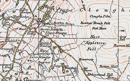 Old map of Abbeystead Fell in 1924