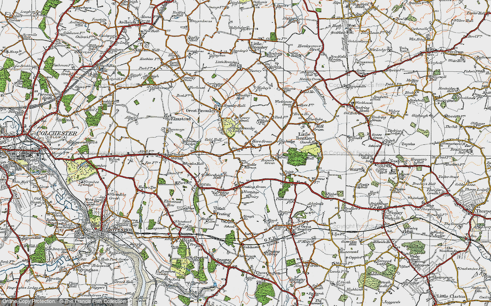 Old Map of Hare Green, 1921 in 1921