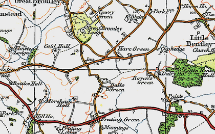 Old map of Hare Green in 1921