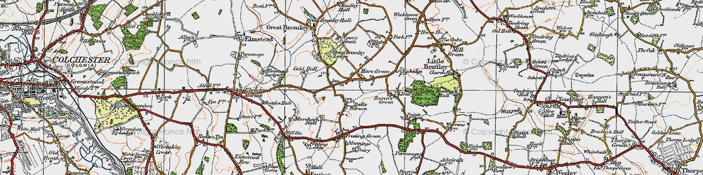 Old map of Hare Green in 1921
