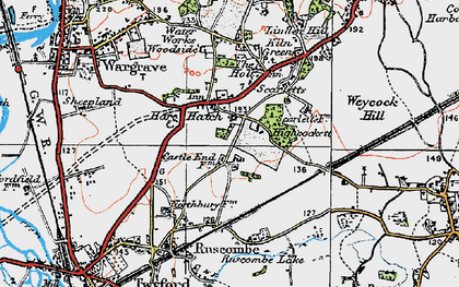 Old map of Hare Hatch in 1919