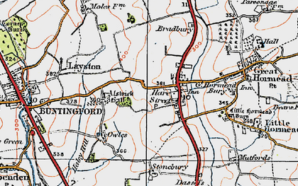 Old map of Hare Street in 1919