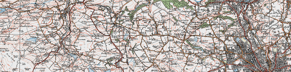 Old map of Harecroft in 1925