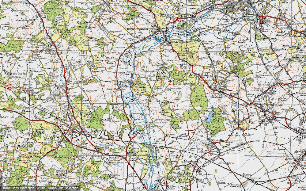 Old Map of Harefield, 1920 in 1920