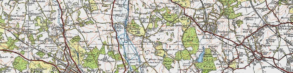Old map of Harefield in 1920
