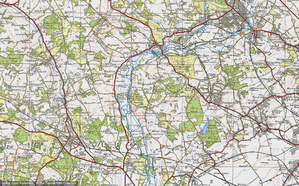 Old Map of Harefield Grove, 1920 in 1920