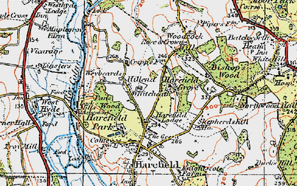 Old map of Harefield Grove in 1920