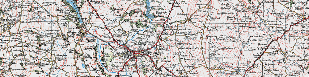 Old map of Edge end in 1923