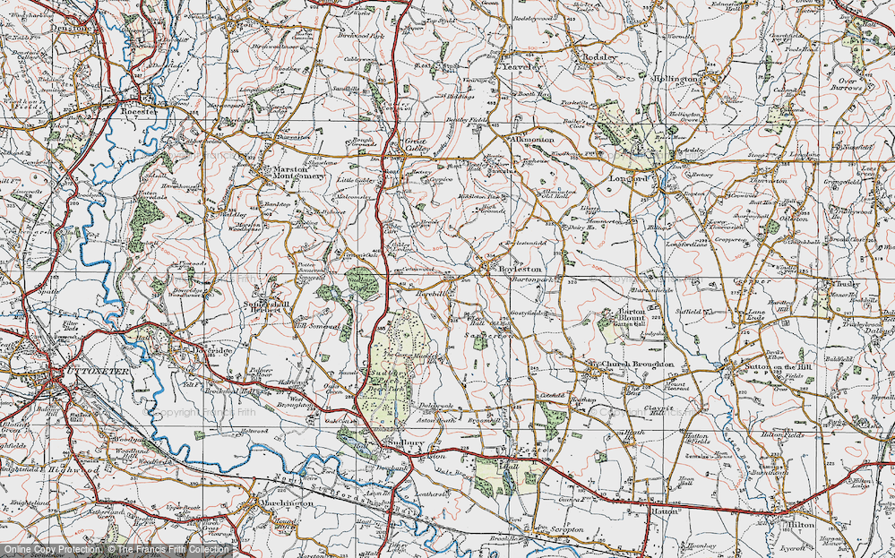 Old Map of Harehill, 1921 in 1921