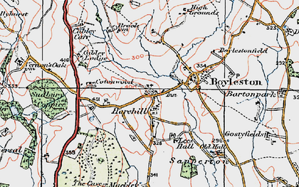Old map of Harehill in 1921