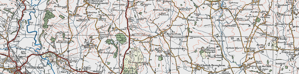 Old map of Harehill in 1921