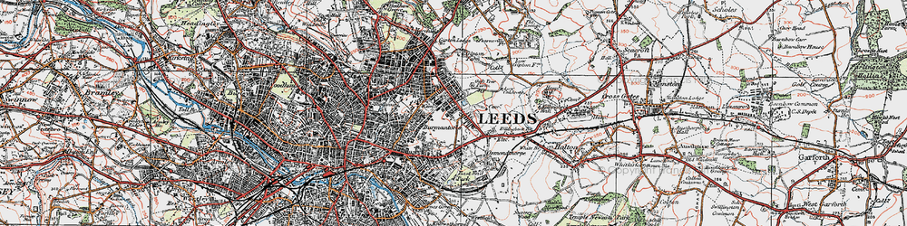 Old map of Harehills in 1925