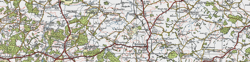 Old map of Hareplain in 1921