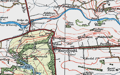 Old map of Harewood in 1925