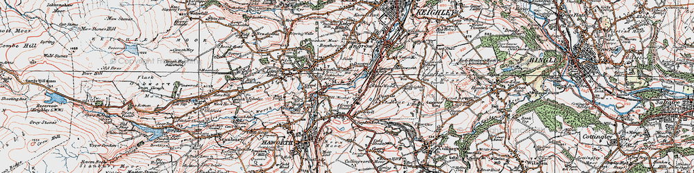 Old map of Harewood Hill in 1925
