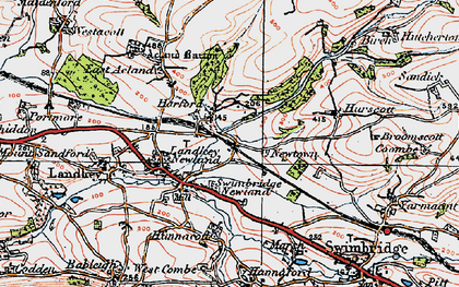 Old map of Harford in 1919