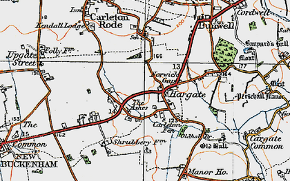 Old map of Hargate in 1921